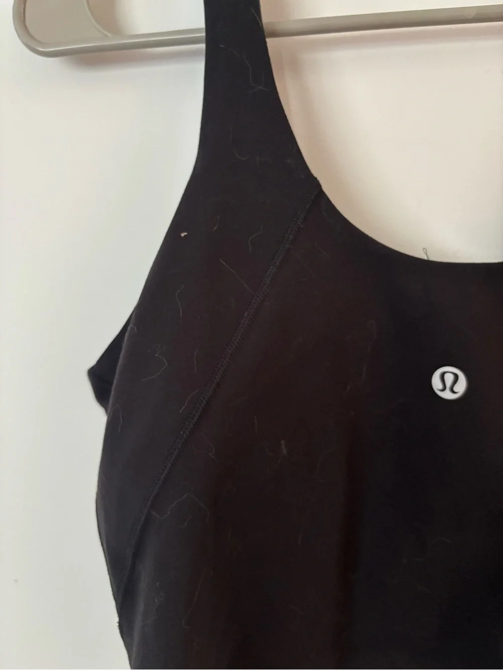 lululemon black stretchy athletic padded sports bra crop tank top workout top🖤
